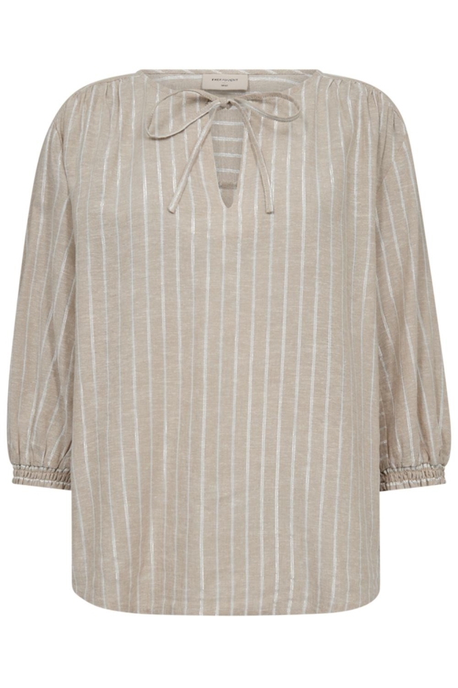 FQLALUX BLOUSE 205828 SAND MELANGE W OFF WHITE